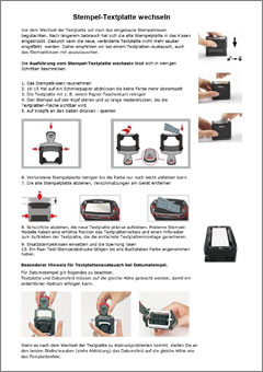 Stempel-Textplatte wechseln
