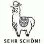EDY Lehrerstempel fix mit Motiv "Lama mit Hut" und Text "SEHR SCHN!"