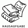 EDY Lehrerstempel fix mit Motiv "Hausaufgabe" und Text "HAUSAUFGABE"