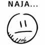 EDY Lehrerstempel fix mit Motiv "Naja" und Text "NAJA..."