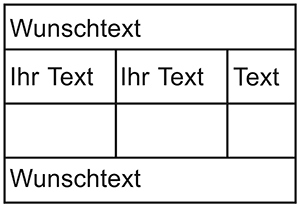 Tabellenstempel mit Wunschtext "Gebucht, Soll, Haben, ..."