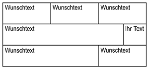 Tabellenstempel mit Wunschtext "Konto, Gegenkonto, Bezahlt"