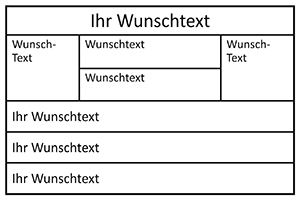 Tabellenstempel mit Wunschtext eckig