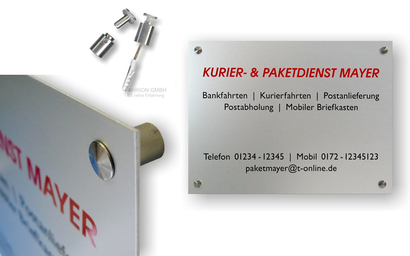 Schilder aus Aluminium