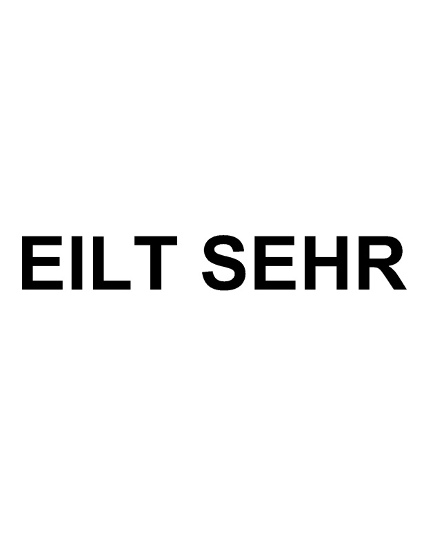 Holzstempel mit Lagertext "EILT SEHR" 