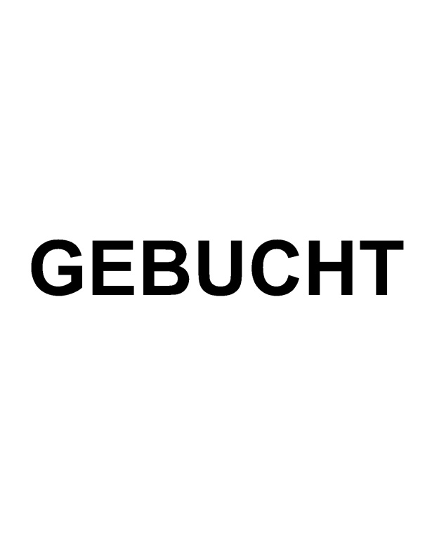 Holzstempel mit Lagertext "GEBUCHT" 