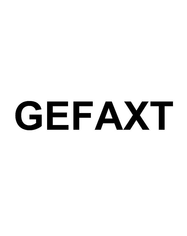 Holzstempel mit Lagertext "GEFAXT" 