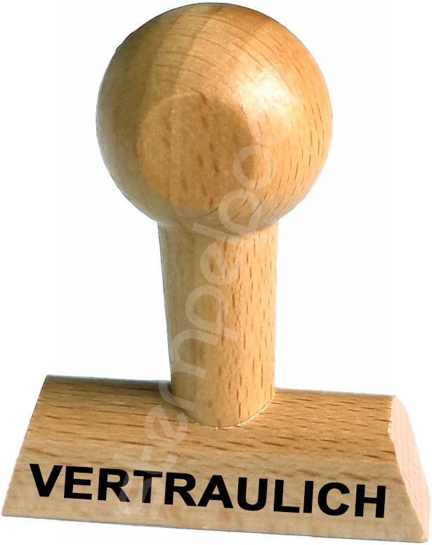 Holzstempel mit Lagertext "VERTRAULICH"