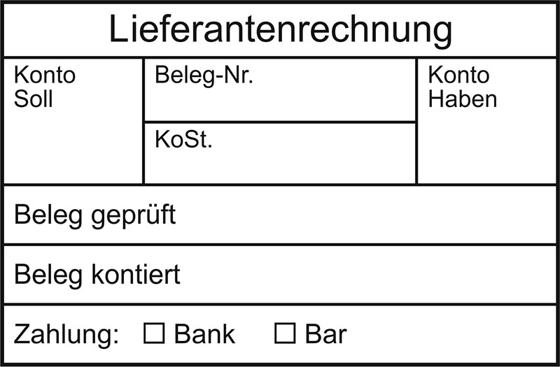 Tabellenstempel Colop Classic Line 2600 mit Lagertext "Lieferantenrechnung" 