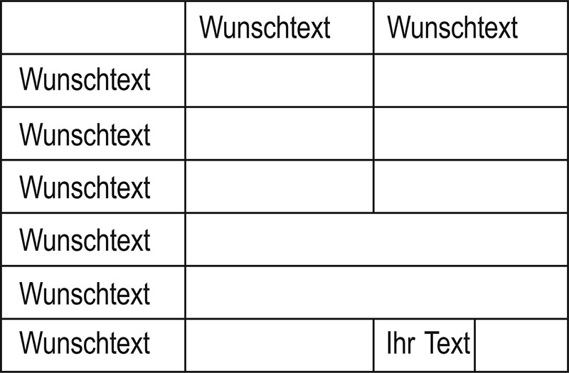 Tabellenstempel Colop Expert Line 3600 mit Wunschtext Variante 2