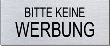 Briefkastenschild "Bitte keine Werbung"  Format 60 x 25 mm, selbstklebend