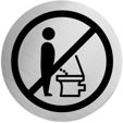 Edelstahlpiktogramm "Bitte nicht im Stehen..." Format Ø 60 mm, selbstklebend