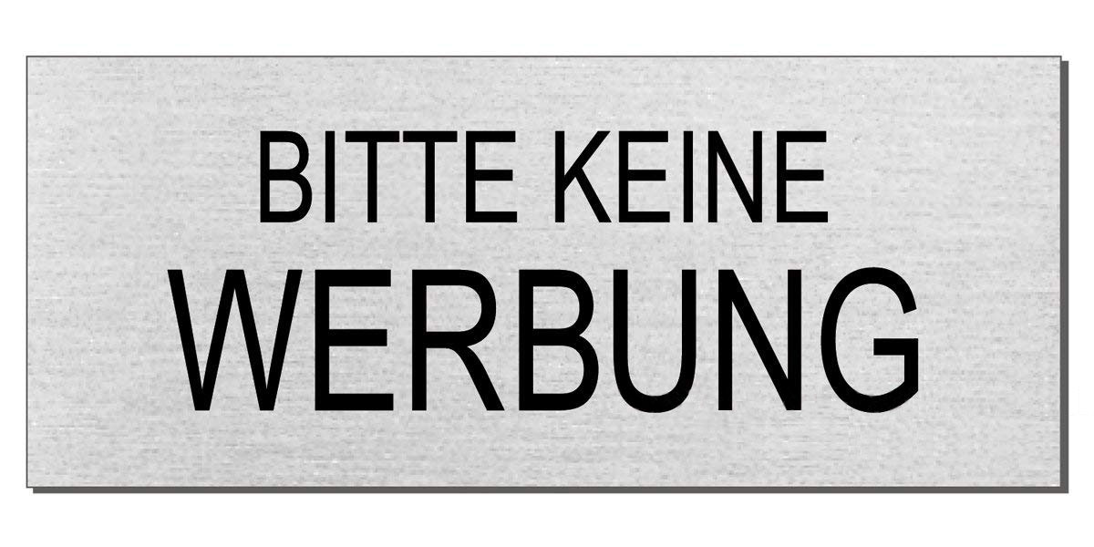 Briefkastenschild "Bitte keine Werbung"  Format 60 x 25 mm, selbstklebend