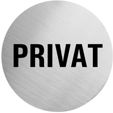Edelstahlpiktogramm "Privat" Format Ø 60 mm, selbstklebend Edelstahlpiktogramm "Privat" Format Ø 60 mm, selbstklebend
