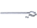 Auslegehalterung für Rohrpfosten mit Durchmesser 6,0 cm - Lochabstand: 70,0 cm Auslegehalterung für Rohrpfosten mit Durchmesser 6,0 cm - Lochabstand: 70,0 cm