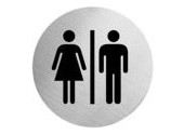 Piktogramm-Türschild aus Edelstahl 'WC Damen/Herren' bestellen