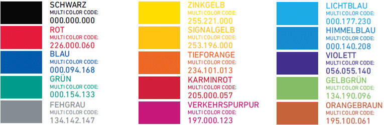 Trodat MCI - das farbspektrum